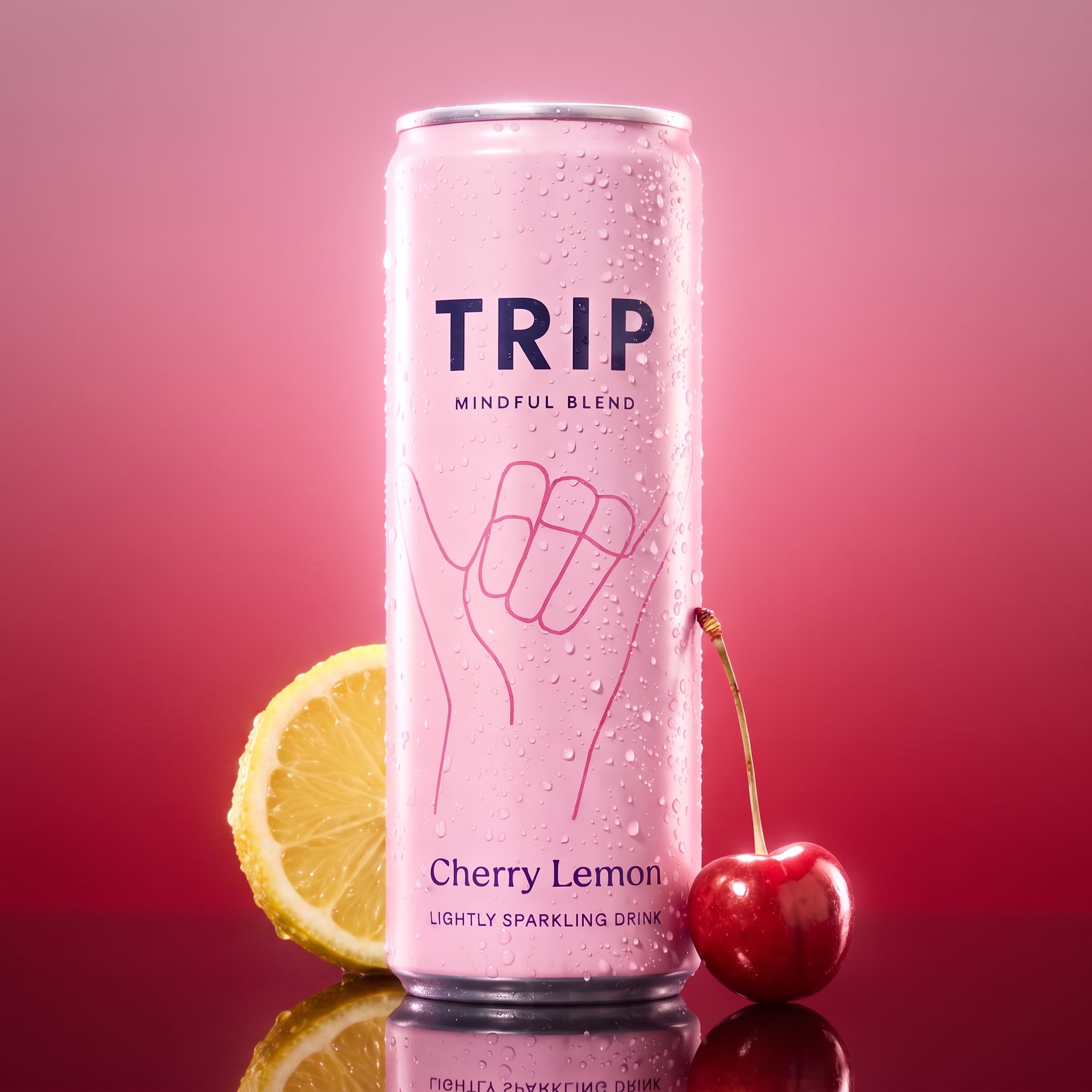 Cherry Lemon Sparkling Drink — Hero Shot
